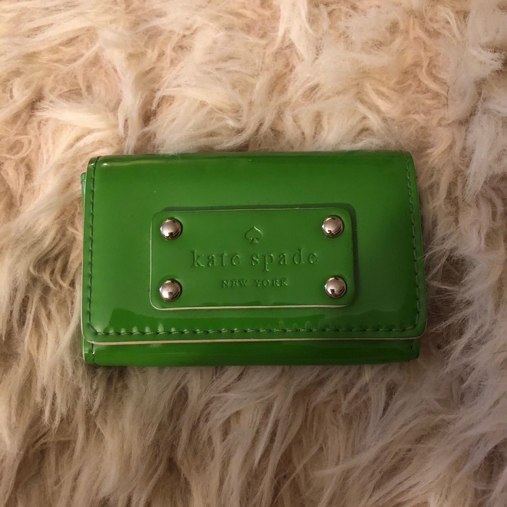 Kate Spade green patent leather cardholder